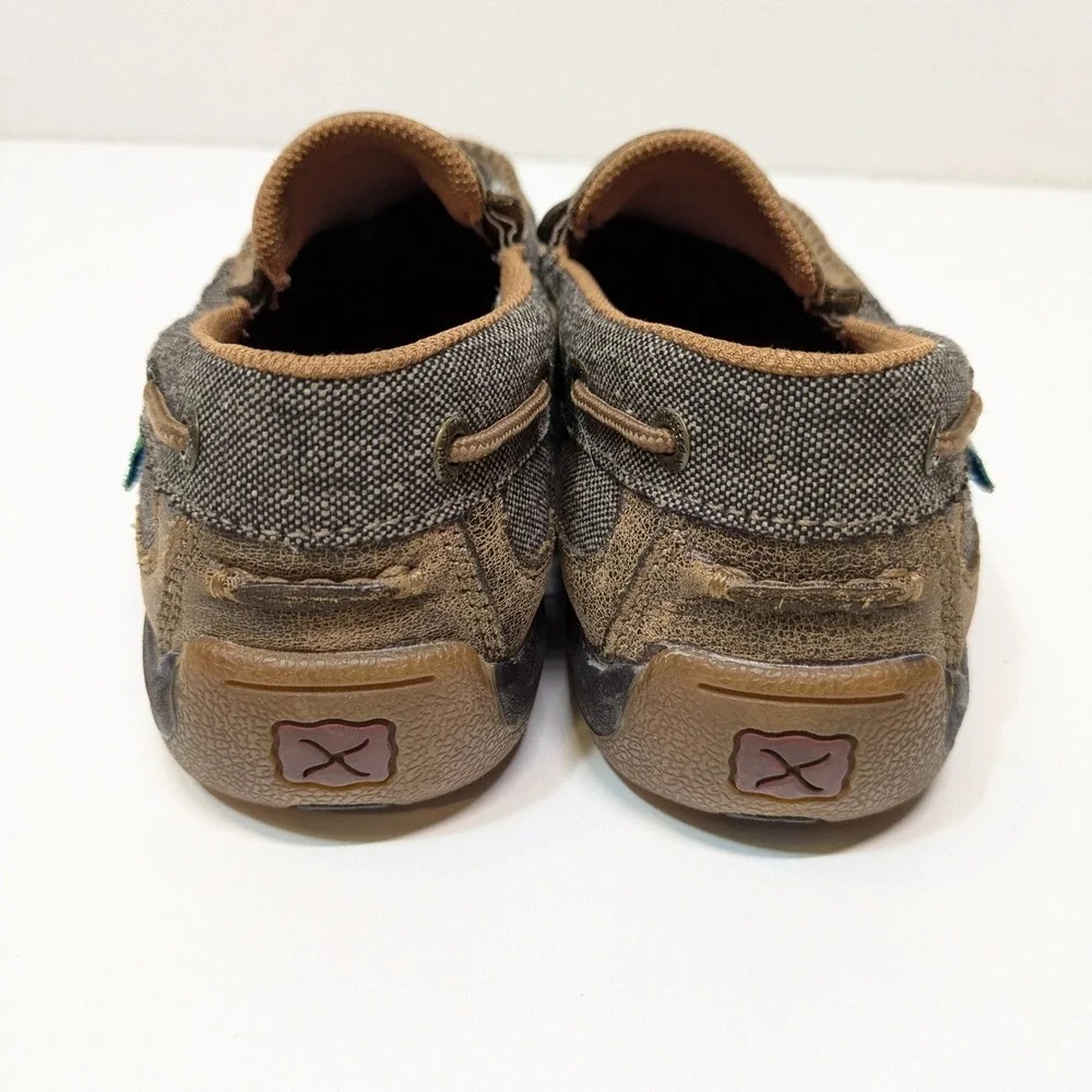 Twisted X Youth 4M Driving Mocs Southwestern Western Leather EcoTWX Loafers